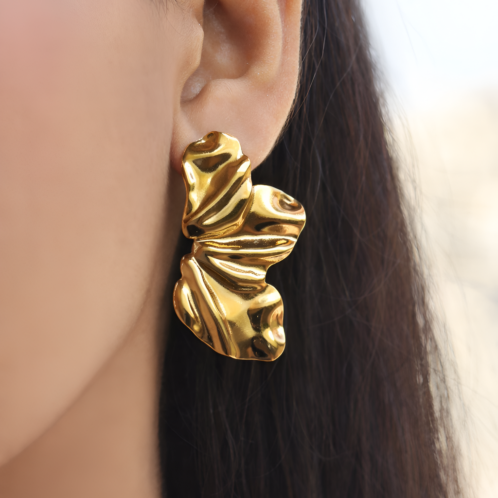 Crinkle Petal Earrings