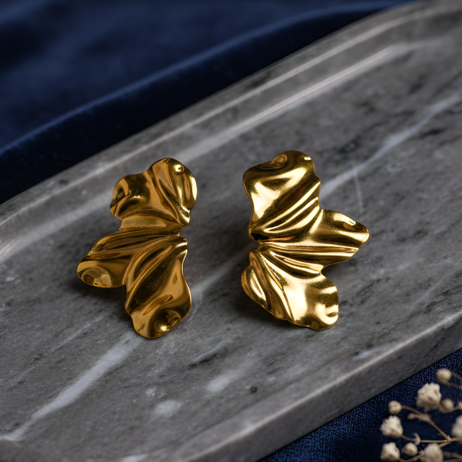 Crinkle Petal Earrings
