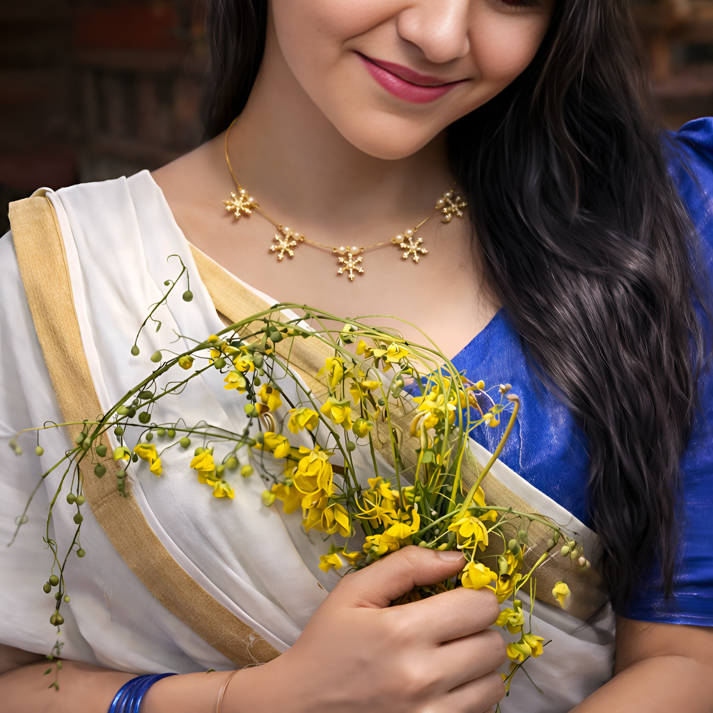 Moon Flower Pearl Necklace