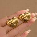 Ribbled Heart Earrings
